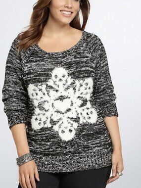 2X Torrid skull snowflake soft cozy tunic sweater NWT